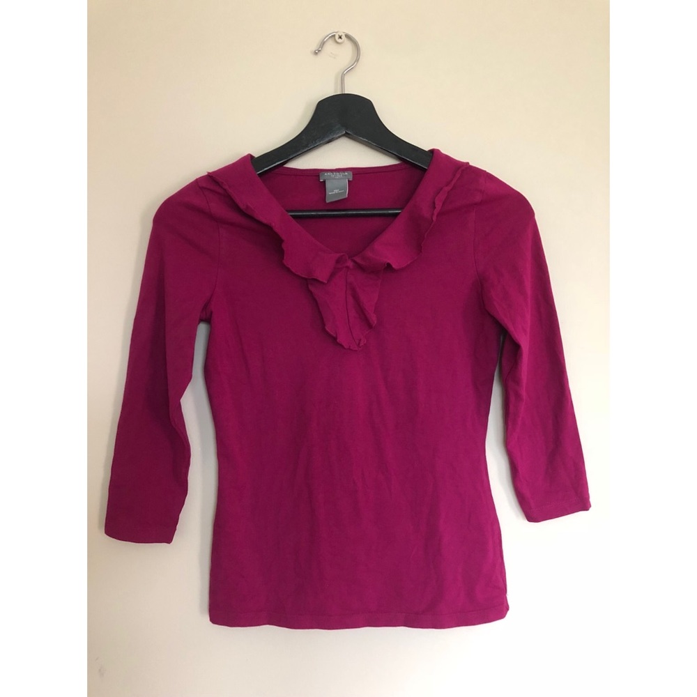 Ann Taylor Fuchsia Pink Top Women. XS Petite.